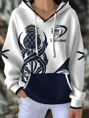Damen-Kapuzenpullover „Scotland Rugby Lover“ mit Aufdruck