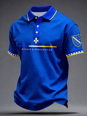 Herren Bosnien Fußball-Liebhaber bedruckte Freizeit-Oberteile