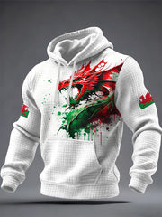 Kapuzenpullover mit walisischem Drachen-Print für Herren