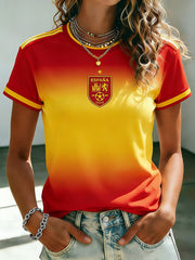 Bedrucktes T-Shirt für Damen – Spanischer Fußball