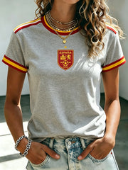 Bedrucktes T-Shirt für Damen – Spanischer Fußball