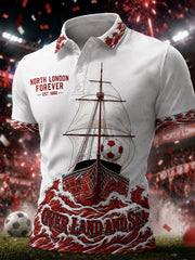 Herren-Geschenk für Fußballfans: Lässiges bedrucktes Poloshirt