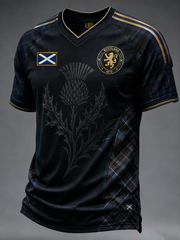 Herren-T-Shirt mit V-Ausschnitt und SCHOTTLAND-Print