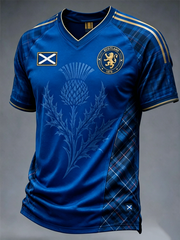 Herren-T-Shirt mit V-Ausschnitt und SCHOTTLAND-Print