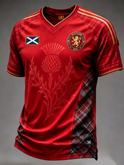 Herren-T-Shirt mit V-Ausschnitt und SCHOTTLAND-Print