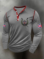 Men's UK Flag Art Printed Casual Tops