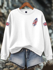 Women's British imitation diamond hot-drilling Print Sweatshirt