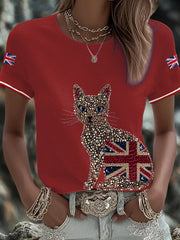 Women's UK Flag Art Printed T-shirt