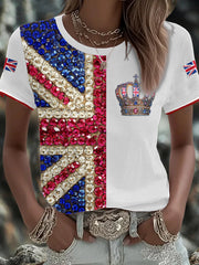 Women's UK Flag Art Printed T-shirt