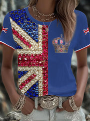 Women's UK Flag Art Printed T-shirt