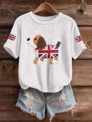 Women's UK Flag Butterfly Cozy Knit Sweater