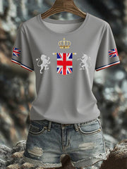 Women's UK Flag Art Printed T-shirt