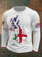 Men's UK Scotland England Northern Ireland Wales Flag Art Printed T-shirt