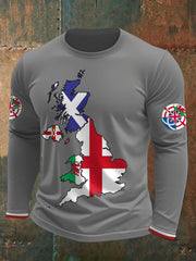 Men's UK Scotland England Northern Ireland Wales Flag Art Printed T-shirt