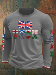 Men's UK Scotland England Northern Ireland Wales Flag Art Printed T-shirt