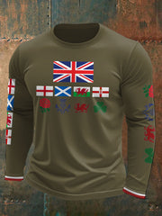 Men's UK Scotland England Northern Ireland Wales Flag Art Printed T-shirt
