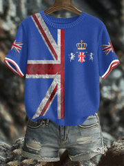 Women's UK Flag Art Printed Tops