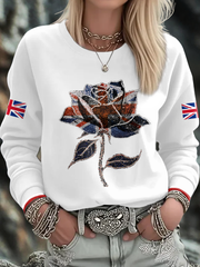 Women's UK Flag Art Printed Sweatshirt