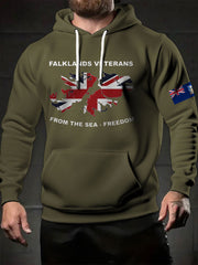Men's Falklands War UK Flag Printed Hoodie