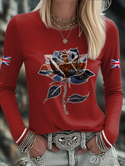 Women's UK Flag Art Printed T-shirt