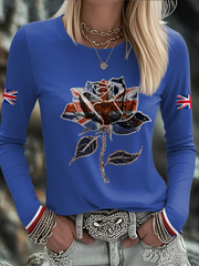 Women's UK Flag Art Printed T-shirt