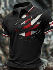 Men's England Flag Art Printed Casual Tops