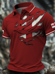 Men's England Flag Art Printed Casual Tops