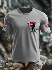 Men's British Veteran imitation cotton short-sleeved T-shirt