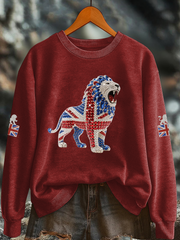 Women's British imitation diamond hot-drilling Printed Regular Sweatshirt