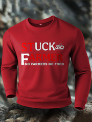 Men's Stuck Farmer Funny Printed Sweatshirt