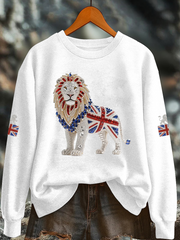 Women's British imitation diamond hot-drilling Printed Regular Sweatshirt