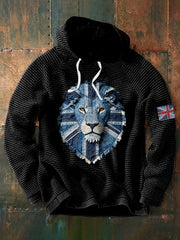 Men's British Faux Denim Waffle Hoodie