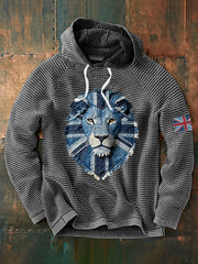 Men's British Faux Denim Waffle Hoodie