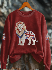 Women's British imitation diamond hot-drilling Printed Regular Sweatshirt