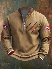 Men's UK Flag Art Printed Sweatshirt