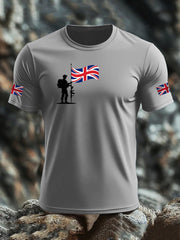 Men's British Veteran imitation cotton short-sleeved T-shirt