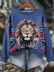 Women's British imitation diamond hot-drilling Print Sweatshirt