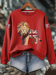 Women's British imitation diamond hot-drilling Print Sweatshirt
