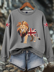 Women's British imitation diamond hot-drilling Print Sweatshirt