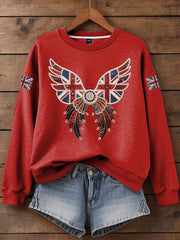 Women's British imitation diamond hot-drilling Print Sweatshirt