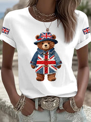 Women's British style Printed T-shirt