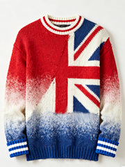 Men's British Flag Printed Casual imitation sweater