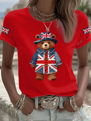 Women's British style Printed T-shirt