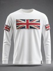 Men's British Flag Printed long sleeve round neck T-shirt
