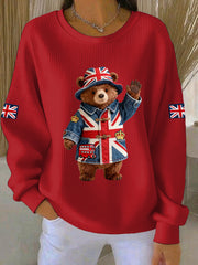 Women's British style Print Casual Sweatshirt