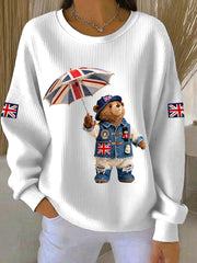 Women's British style Print Casual Sweatshirt