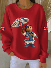 Women's British style Print Casual Sweatshirt