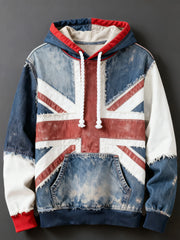 Men's Vintage England Flag Printed Casual Hoodie