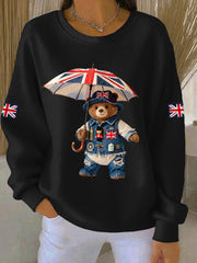 Women's British style Print Casual Sweatshirt