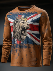 Men's Vintage UK Flag Printed T-shirt